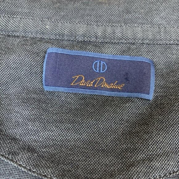 David Donahue Navy Button Front Shirt Classic Fit Long Sleeve Medium - Picture 3 of 4